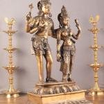 Pure Brass Lord Shiva & Parvati Statue | 36" x 19.5" x 10" | 30.80 kg | Divine Couple Standing | Traditional Hindu Sacred Art | Temple Grade | Jaipurio